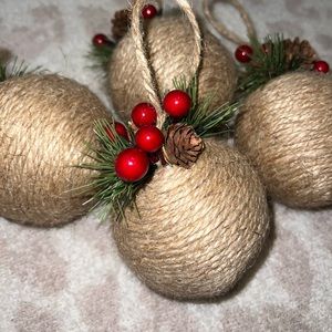 Burlap Berry Ornaments